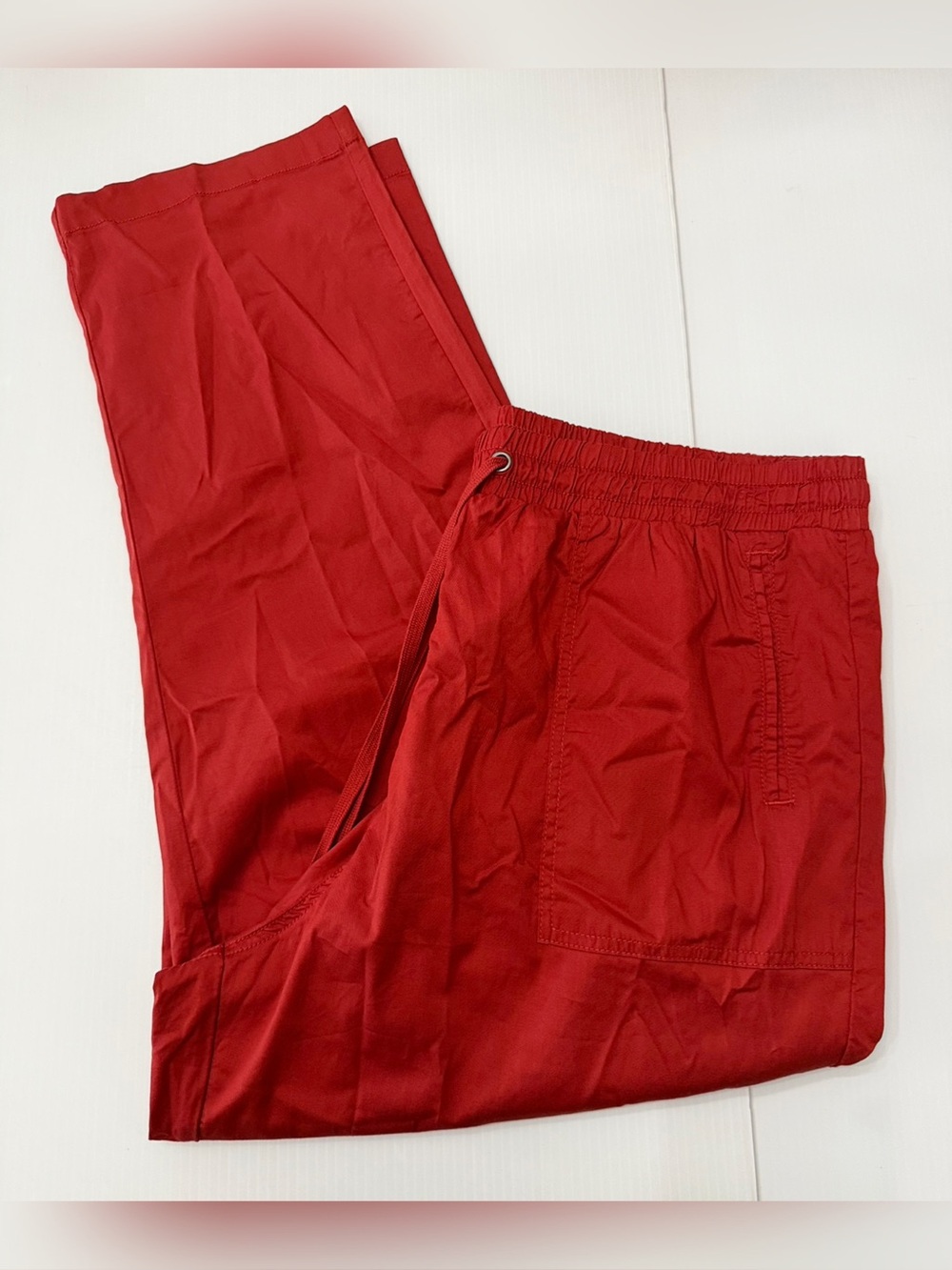 Universal Standard Red Pull On Elastic Waist Drawstring Pants - M (18-20)